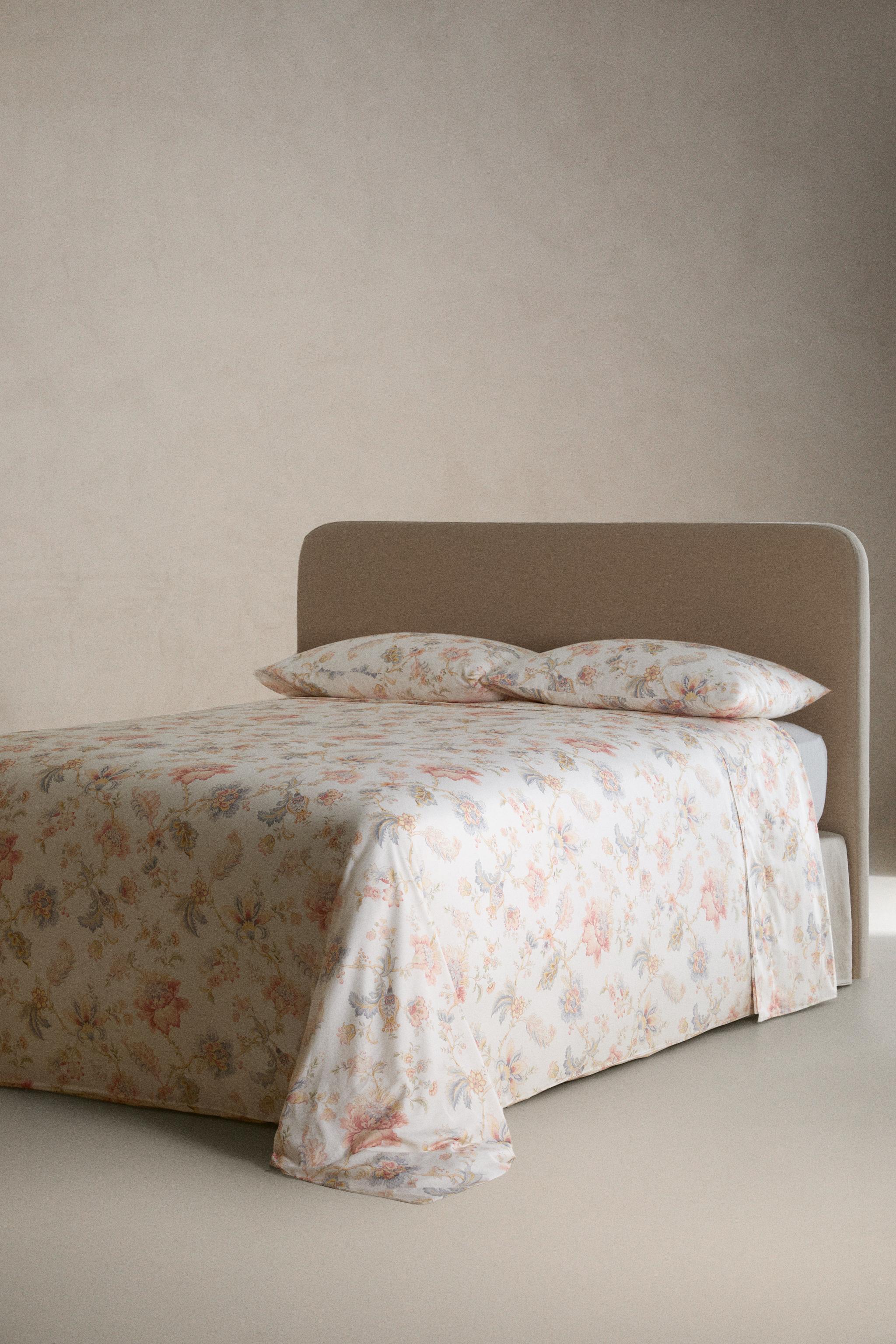 FLORAL PRINT SATEEN FLAT SHEET